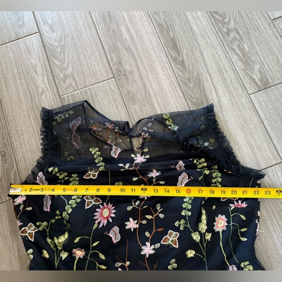 Morgan & Co|Fully Embroidered Floral Black maxi dress,sleeveless & fairy style• - Picture 16 of 16